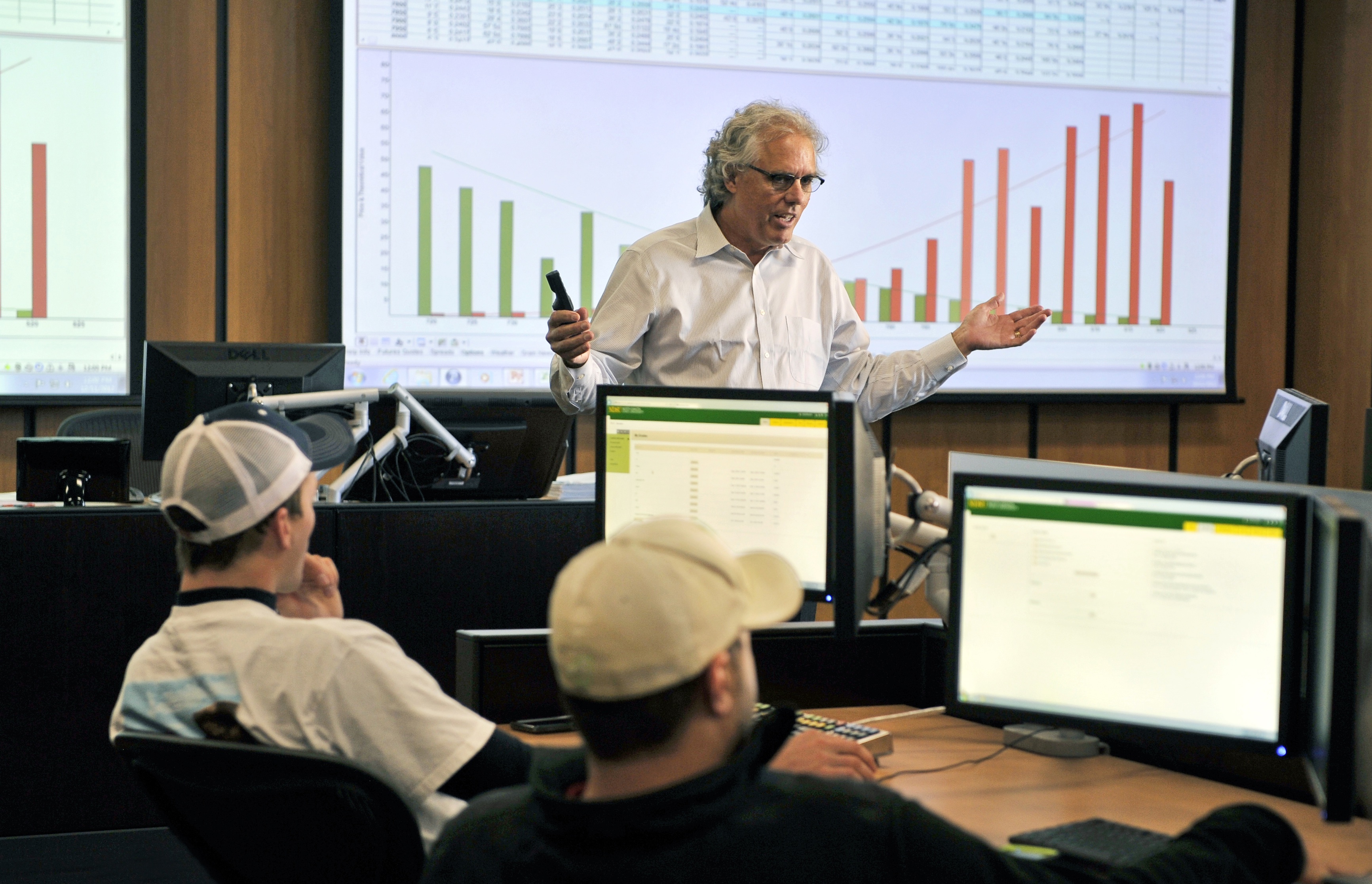 NDSU's William Wilson teaching in commodity trading lab