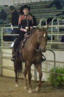 Megan  Hansen, a member of NDSU's Western equestrian team, places fourth in advanced horsemanship in semifinal competition in Morehead, Ky.