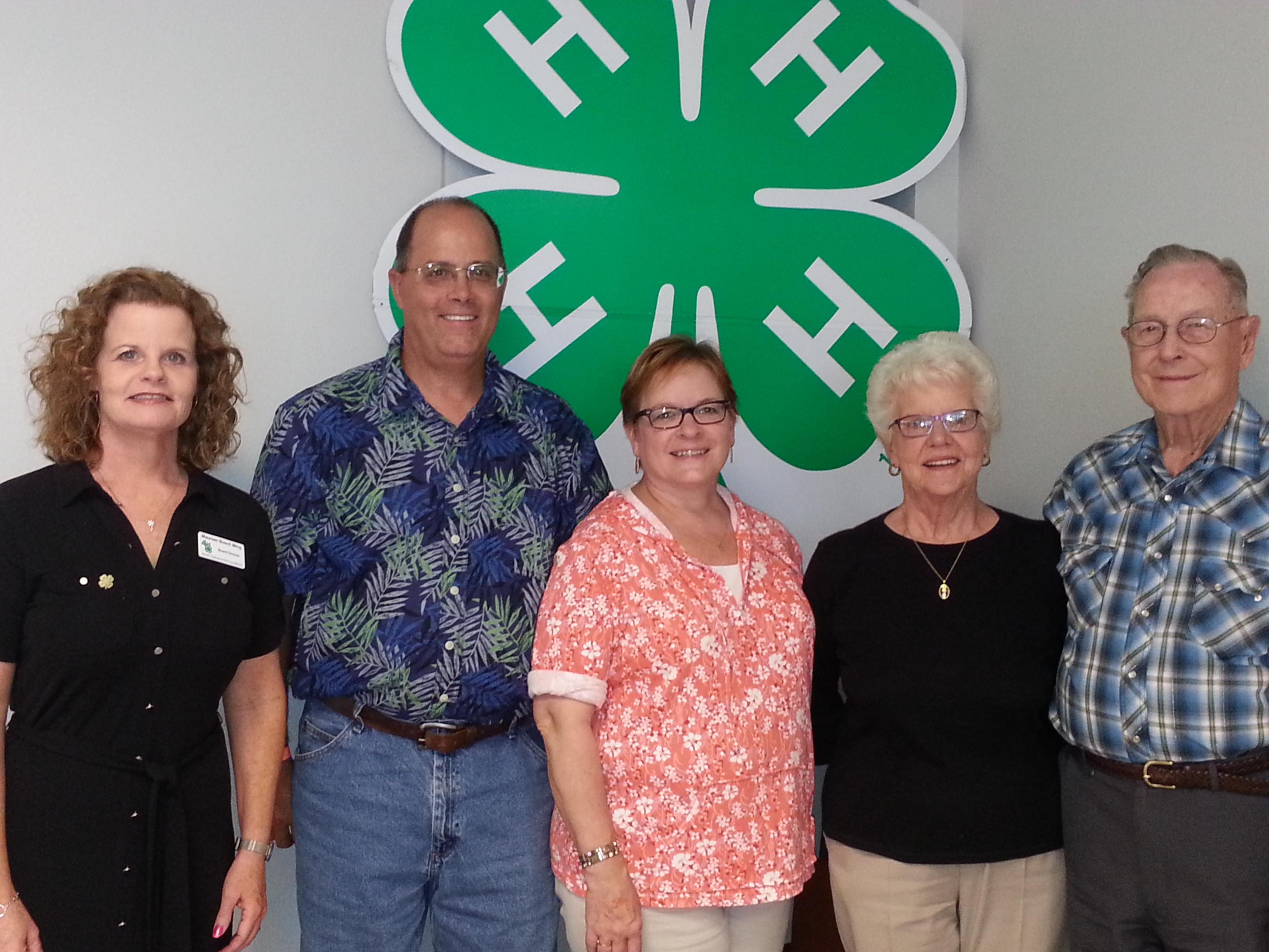 Morris Nelson of Washburn (far right) is inducted into the North Dakota 4-H Hall of Fame in Minot. He is accompanied by (from left) North Dakota 4-H Foundation President Maureen Ming, Bob and Kim (daughter) Erlandson of Bismarck and Barb Goehring of Jamestown.