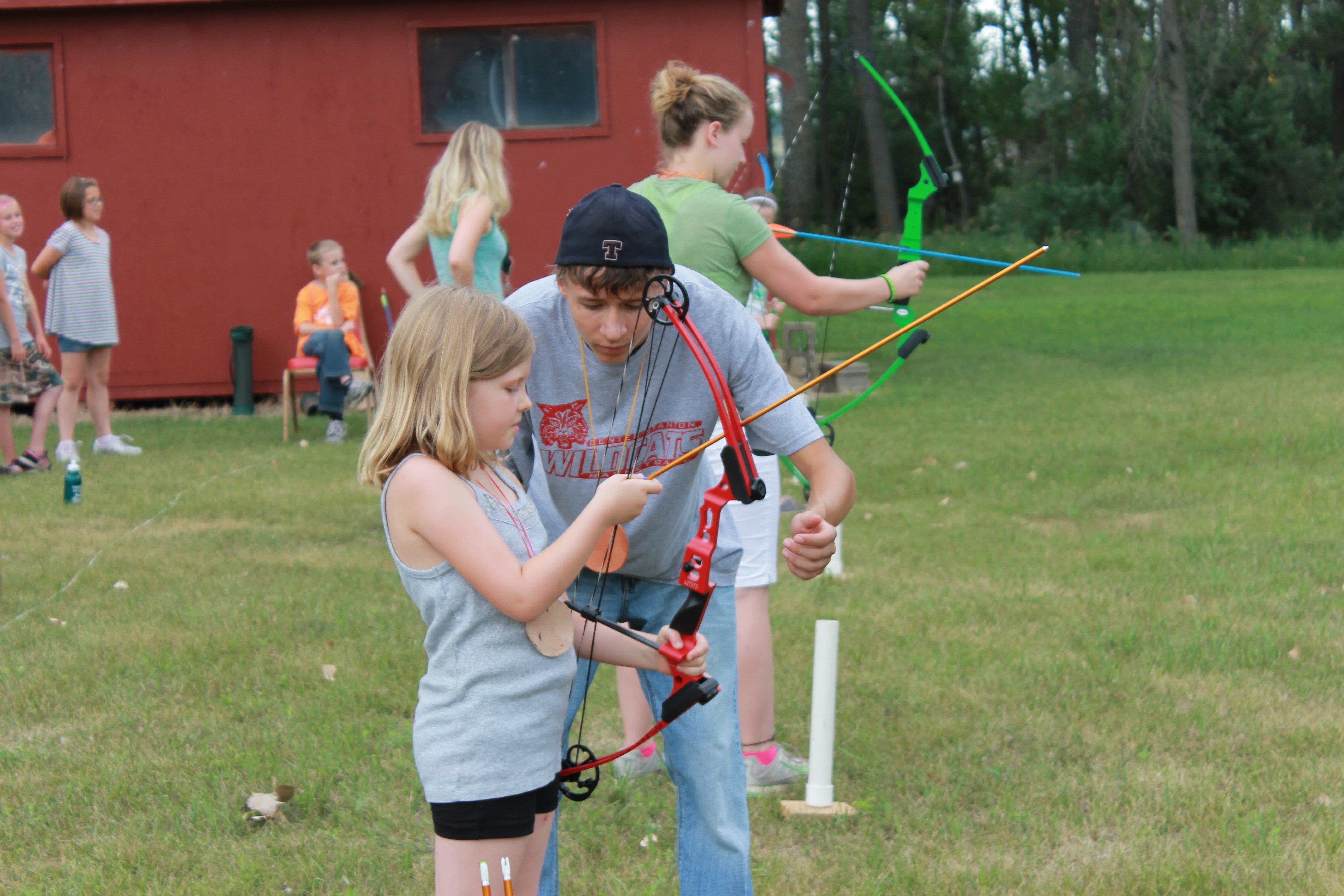 4-H'ers learn about archery at the North Dakota 4-H Camp near Washburn.