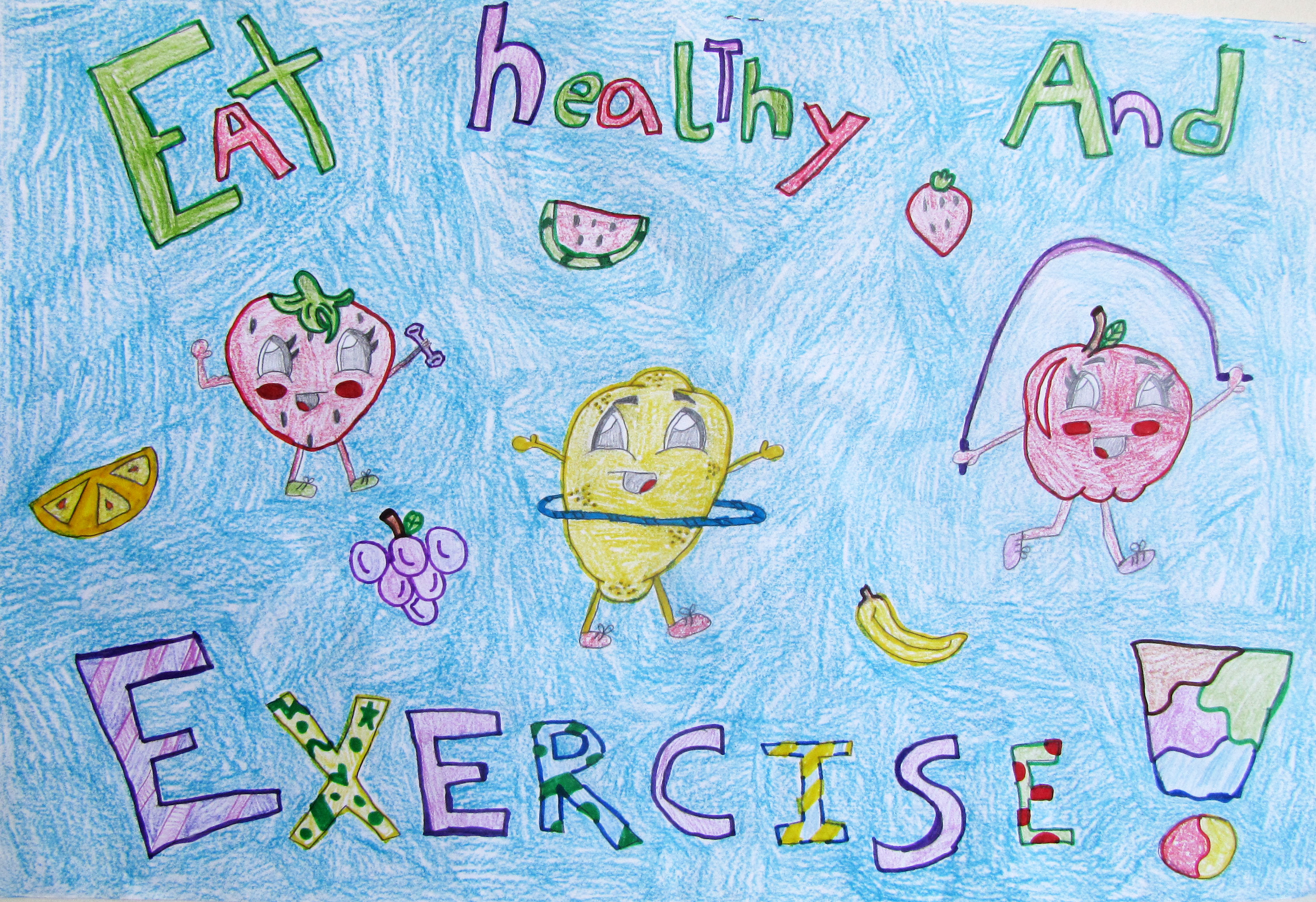 Ella Leidy of Wilton takes first place in the preteen division of the 2014 ""Eat Smart. Play Hard."" poster contest with this entry.