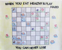 This poster by Kolton Harvey, Minot, takes second place in the preteen division of the 2014 ""Eat Smart. Play Hard."" poster contest.