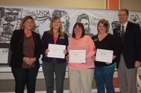 Left to right: Roxanne Meyer, Farm and Ranch Guide; Julie Garden-Robinson, food and nutrition specialist; Katie Tyler, 4-H youth development specialist; Callie Johnson, McHenry County Extension agent, family and consumer sciences; and Chris Boerboom, NDSU Extension Service director