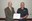 Ken Grafton, vice president for Agricultural Affairs, director of the North Dakota Agricultural Experiment Station and dean of the College of Agriculture, Food Systems, and Natural Resources (left), presents the award to Randy Mehlhoff.