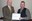 Ken Grafton, vice president for Agricultural Affairs, director of the North Dakota Agricultural Experiment Station and dean of the College of Agriculture, Food Systems, and Natural Resources (left), presents the award to Christopher Schauer.