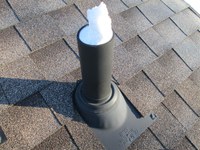 This sewer vent is blocked with ice. (Photo courtesy of Structure Tech Home Inspections)