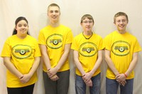 This Ramsey County team of, from left, Maria Rosa-Nieves, Christopher Morstad, Brandon Alexander and Jacob Vaagen takes first place in the senior division at the 4-H State Air Rifle Match. (NDSU photo)