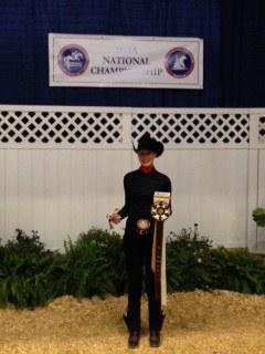 Courtney Bolstad places eighth in intermediate horsemanship at the Intercollegiate Horse Show Association National Show earlier this month in Lexington, Ky. (NDSU photo)