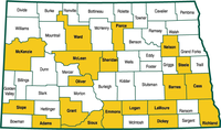 These counties are participating in an NDSU Extension Service project to monitor grazing readiness.
