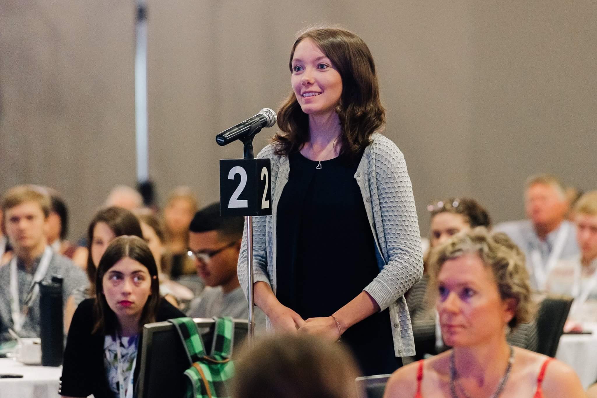 Billie Lentz of Rolla, one of North Dakota’s delegates to the 2016 National 4-H Conference in Chevy Chase, Md., speaks to the U.S. House Committee on Agriculture about the importance of agriculture as part of conference activities. (Photo courtesy of Billie Lentz)