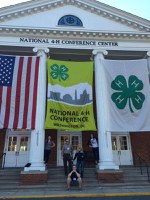 North Dakota 4-H’ers Kaitlyn Nelson of Grafton (upper left), Emily Joerger of Mayville (center), Billie Lentz of Rolla (upper right) and Colton Christmann of Kindred (seated), along with their chaperone, NDSU Extension Southeast District Director Ron Wiederholt, take a break during the 2016 National 4-H Conference in Chevy Chase, Md. (Photo courtesy of Billie Lentz)