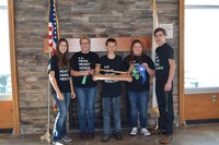 Ward County's team places first in the Civic U contest for the second year in a row. Pictured are team members (from left) Emily Fannik, Shelsey Brandvold, Wyatt Kersten, Dalaney Ruhland and Ben Scheresky. (NDSU photo)