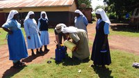 Training Ugandan farmers to use pesticides safely was a topic of concern for Ransom during his trip. (NDSU Photo)