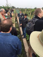 RLND's class VII visits the Song Phuong Vegetable Village about 30 minutes from Hanoi, Vietnam. The class is learning about the village's irrigation system. (NDSU photo)