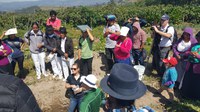NDSU students and faculty visit farmers to learn about local farming practices and production constraints during a recent trip to Ecuador for a special topics course. (NDSU photo)