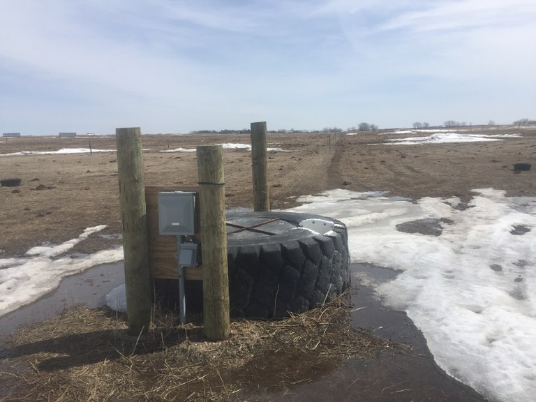 Water development projects such as this water tank can help ensure that livestock have access to good-quality water throughout the grazing season. (NDSU photo)