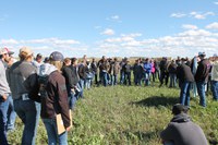 Area producers and students from Dickinson State University attend the 2017 Soil Health Field Day at the Dickinson Research Extension Center. (NDSU photo)