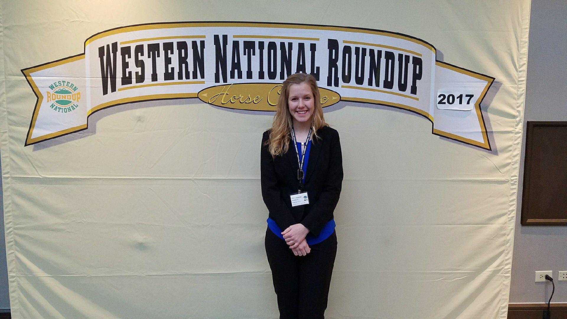 Victoria Christensen took sixth place in horse public speaking at the Western National Roundup. (Photo courtesy of Western National Roundup)