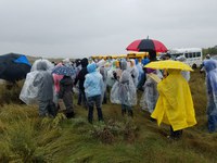 More than 100 youth prepare to judge in the rain during the North Dakota 4-H range judging contest. (NDSU photo)