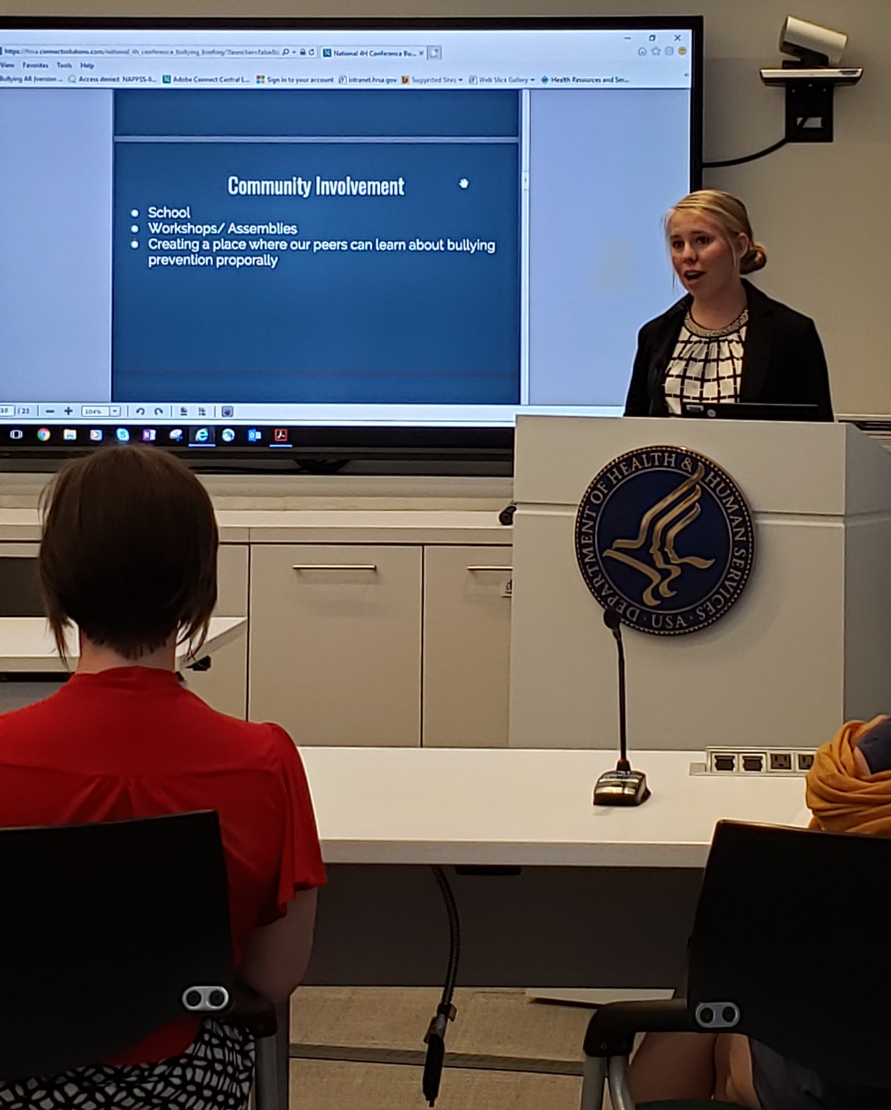 Kaitlyn Joerger, Mayville, shared bullying information with the Department of Health and Human Services' Health Resources and Services Administration.