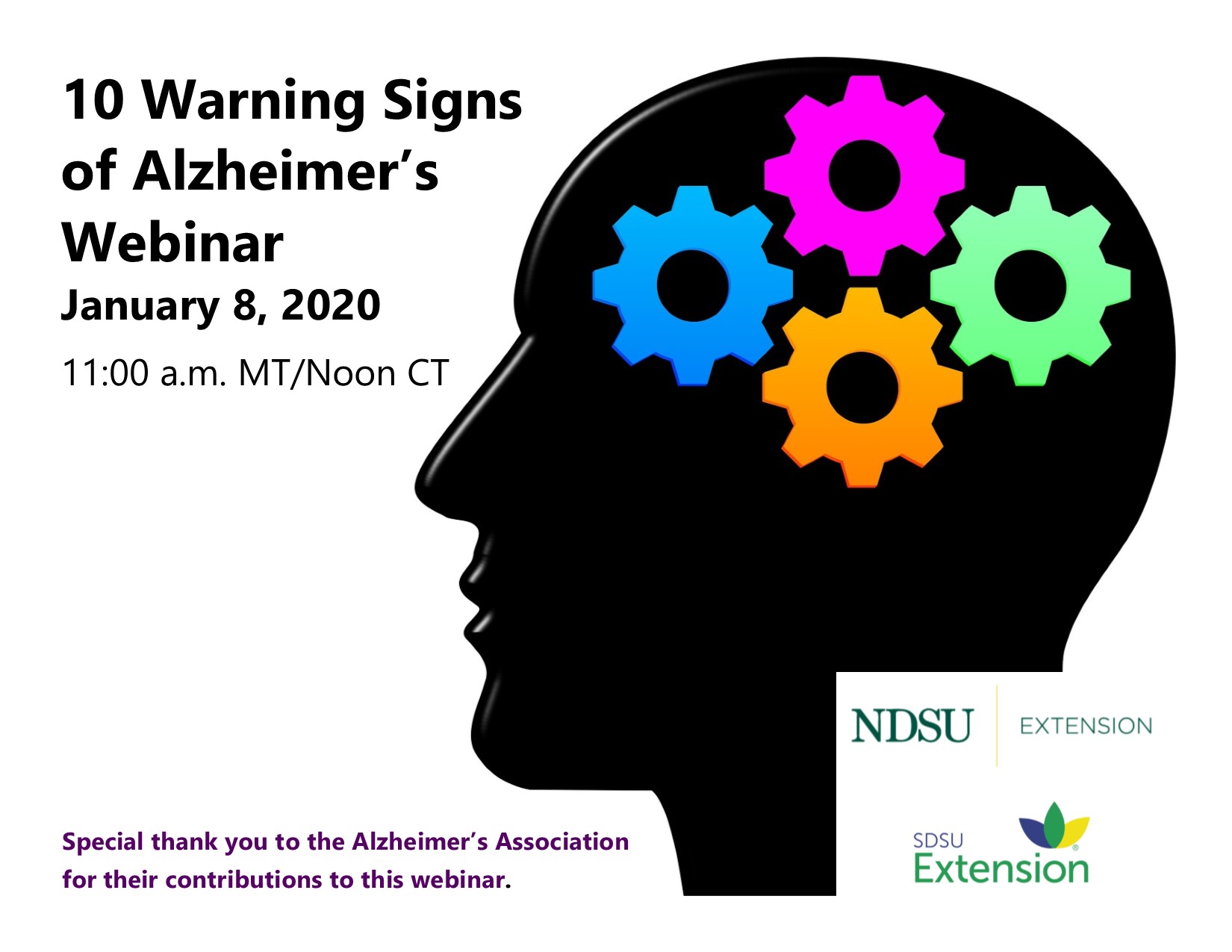 NDSU Extension 10 Warning Signs of Alzheimer's Webinar