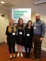 Three North Dakota 4-H'ers were selected to attend the 2019 National Youth Summit on Agri-Science in Chevy Chase, Md. Pictured are (from left) North Dakota delegates Kaitlyn Joerger, Lilly Bina and Marie Kraemer, and their chaperone, Greg Benz, NDSU Extension’s agriculture and natural resources agent in Dunn County. (NDSU photo)