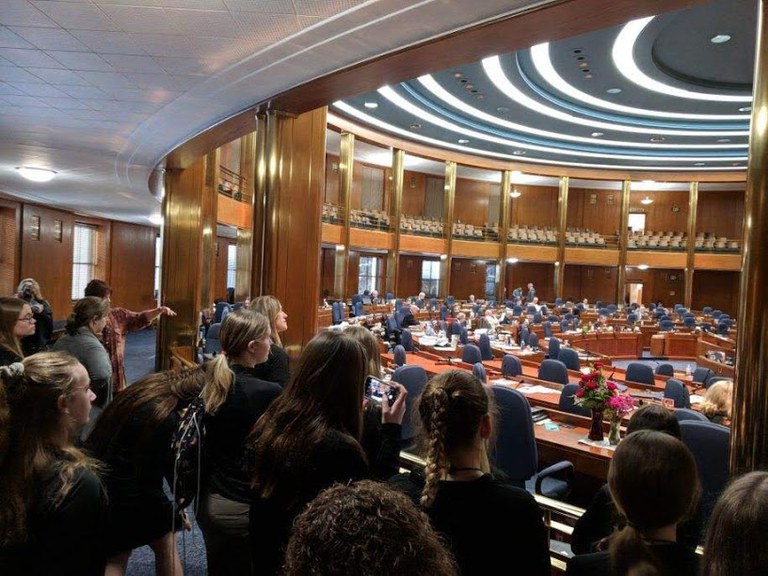 Youth attend a North Dakota legislative session during the recent Leadership Awareness Weekend, a 4-H civic engagement event. (NDSU photo)