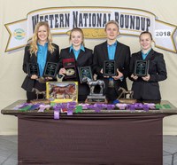 North Dakota's Benson County 4-H team takes first place in hippology at the Western National Roundup in Denver, Colo. Pictured are, from left: Victoria Christensen, Marit Wang, Jacob Arnold and Ashton Wold. (Photo courtesy of Western National Roundup)