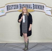 Samantha Bergrud of Ransom County, N.D., takes fourth place in horse presentations at the Western National Roundup in Denver, Colo. (Photo courtesy of Western National Roundup)
