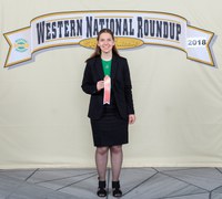Teresa Wald of Kidder County, N.D., places fifth in horse public speaking at the Western National Roundup in Denver, Colo. (Photo courtesy of Western National Roundup)