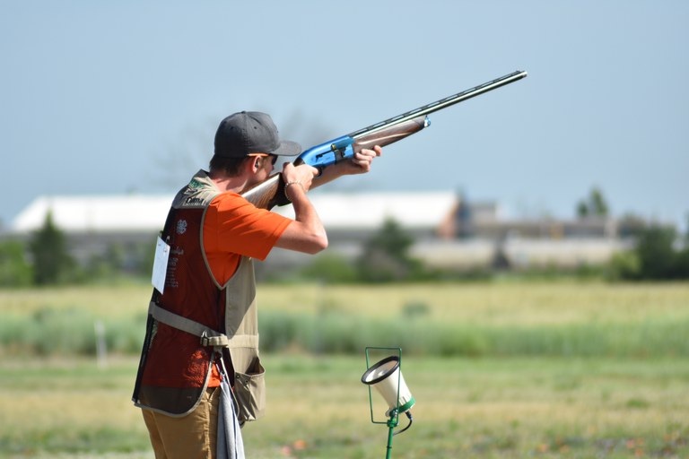 Zach Ohma from Ramsey County takes a shot in a shotgun event at the 2019 4-H National Championships in Grand Island, Neb. (NDSU photo)