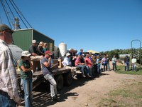 Visitors take part in the Carrington Research Extension Center's 2018 beef production tour. (NDSU photo)