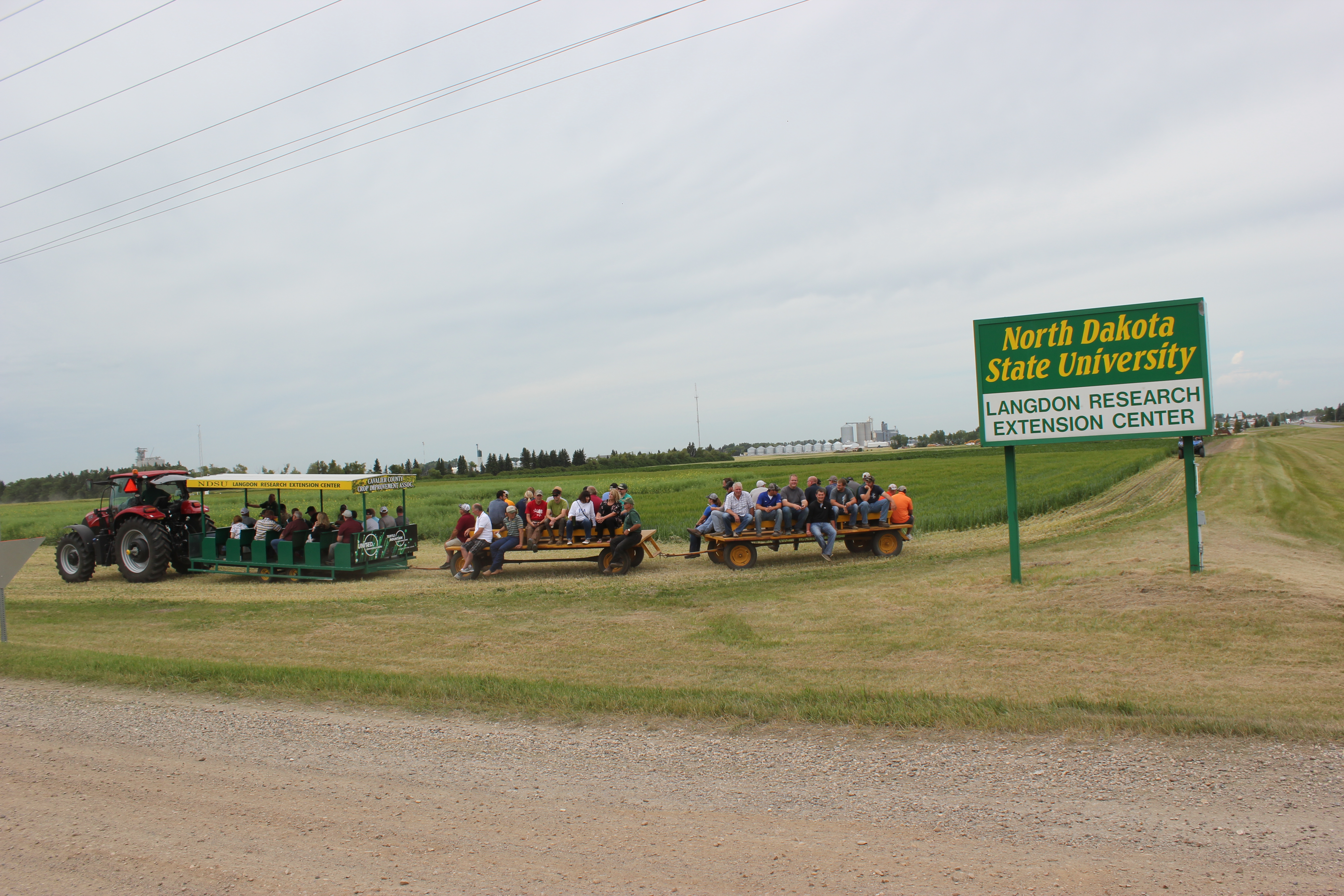 Visitors take part in a tour during a field day at NDSU's Langdon Research Extension Center. (NDSU photo)