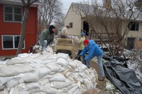 NDSU Extension has numerous resources to help you prepare for a flood, including how to build a sandbag dike. (NDSU photo)