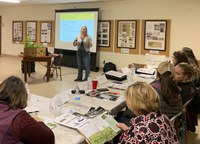 Alicia Harstad, NDSU Extension agent from Stutsman County, speaks to women participating in the Kidder County Annie's Project program. (NDSU)
