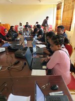 Faculty at Ethiopia's Injibara University learn data analysis techniques taught by NDSU Extension agronomist Joel Ransom. (NDSU photo)