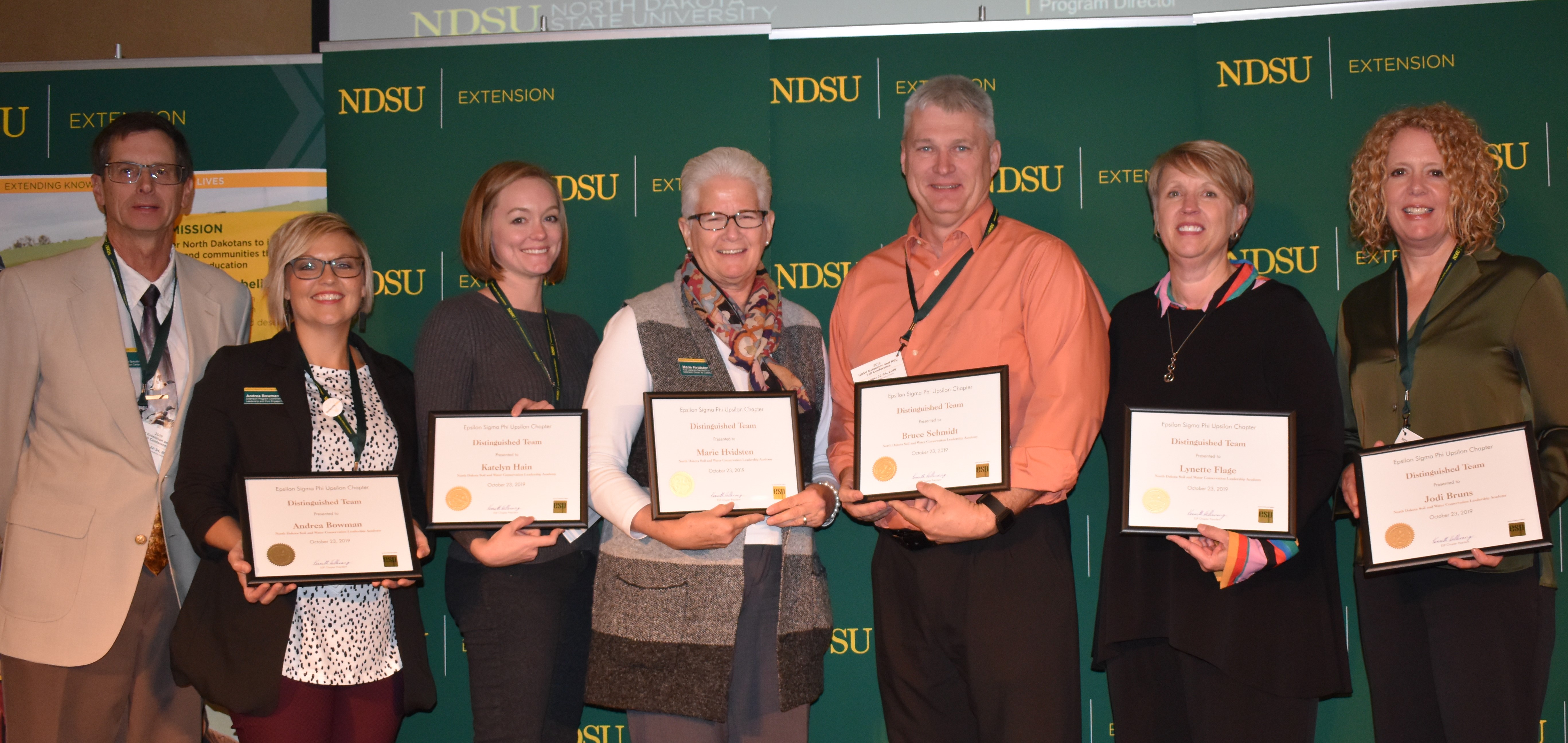 North Dakota Soil and Water Conservation Leadership Academy: (L to R) Andrea Bowman, Katelyn Hain, Marie Hvidsten, Bruce Schmidt, Lynette Flage, Jodi Bruns