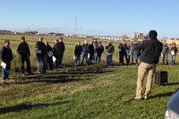 Naeem Kalwar, Extension soil health specialist at NDSU's Langdon Research Extension Center, talks about soil health. (NDSU photo)