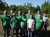 The Foster County team takes first in the junior division of the state 4-H land judging contest. Pictured are (front row from left) Brekka Kuss, Maddyx Davis, Kenleigh Hinrichs, Cyrena Kuss and Cally Hansen and (back row from left) Ashley Lindberg, Abby Lee, Molly Hansen, London Davis and Kelsey Johnson. (NDSU photo)