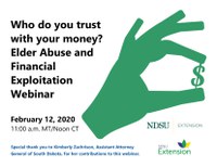 Financial exploitation of the elderly will be the topic of a free webinar Feb. 12. (Graphic courtesy of South Dakota State University Extension)