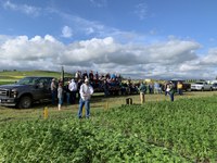 Visitors learn about the latest research at the Hettinger Research Extension Center. (NDSU photo)