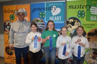 A Stark-Billings County team placed first in the junior division of the state 4-H livestock quiz bowl. Pictured are, from left: coach Kurt Froelich and team members Kylee Sickler, Hadley Talkington, Layne Melchior and Sawyer Wolf. (NDSU photo)