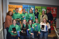 The Mountrail County 4-H team took first place in the senior division of the North Dakota state 4-H livestock judging contest. Pictured are (back row from left): Bailey Hawbaker; team members Fletcher Hennessy, Ty Fladeland, Logan Lapica and Kash Lee; Jess Bullinger; and coach Jim Hennessy; (front row from left): team members Calli Hennessy, Mariah Braasch, Kyra Fox, Jacob Littlefield and Morgan Vachal. (NDSU photo)