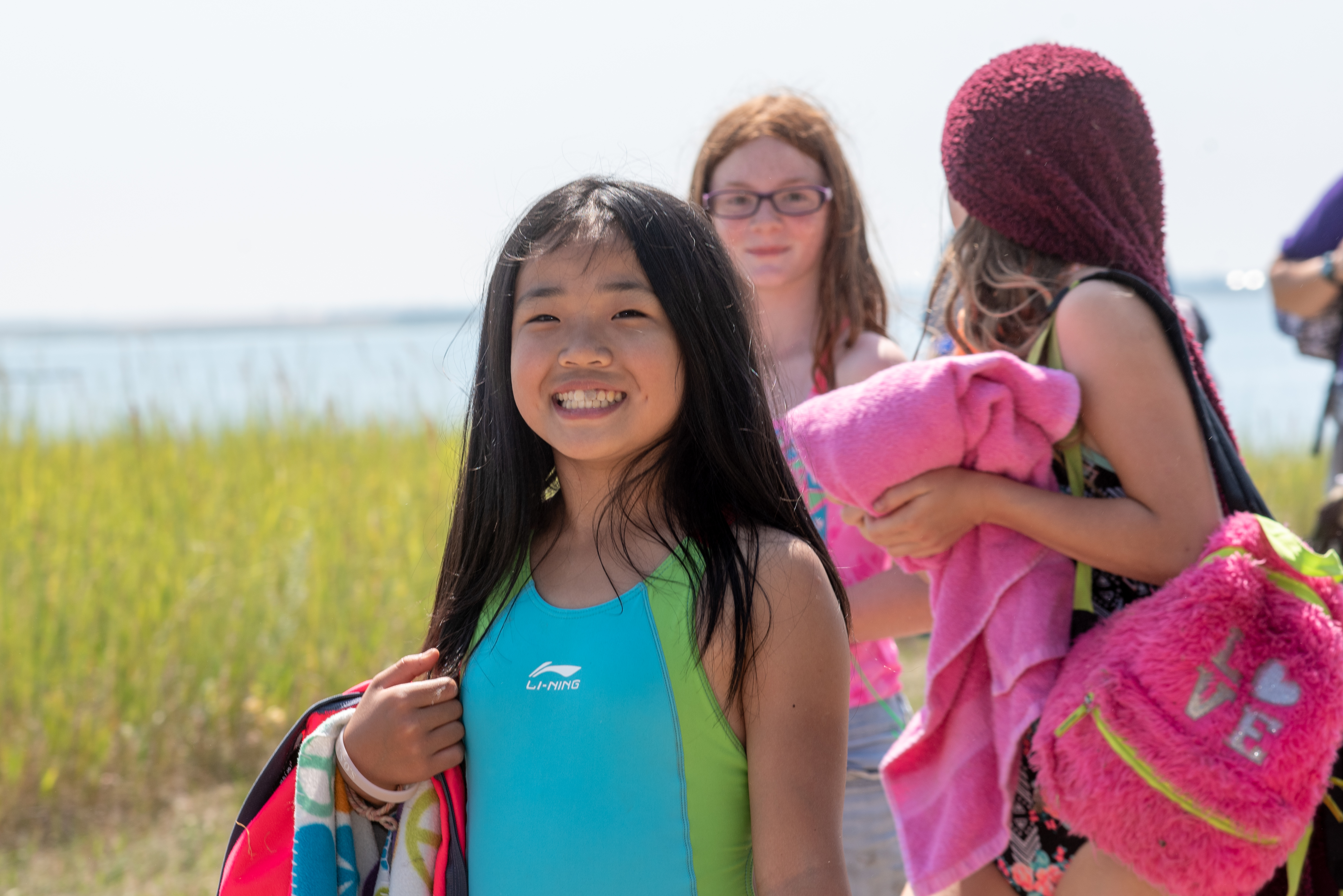 Youth are going swimming at the North Dakota 4-H Camp near Washburn, N.D. (NDSU photo)