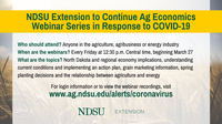 NDSU Extension to Continue Ag Economics Webinars in Response to COVID-19 (NDSU photo)