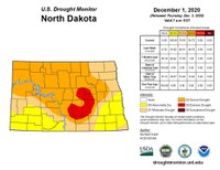 The U.S. Drought Monitor places nearly 7% of North Dakota under the extreme drought category.