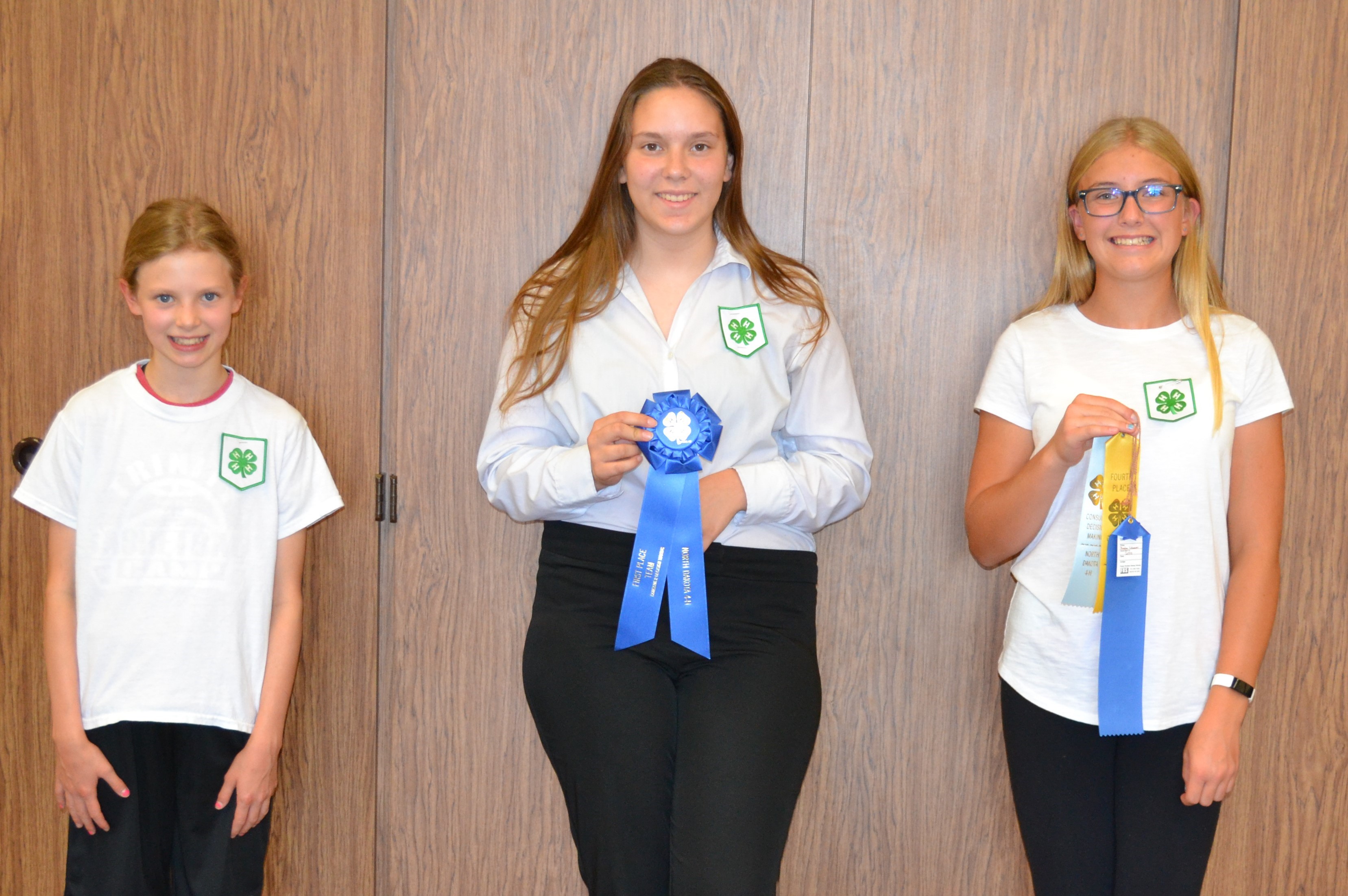 Stark-Billings County's junior team took first place in the junior division of the 2020 North Dakota 4-H consumer decision making contest. Pictured are, from left: Carley Bullinger, Paula Meyer and Phaden Schrum. (NDSU photo)