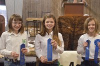 The Grand Forks County 4-H team took first place in the intermediate division of the Winter Show hippology contest. Pictured are, from left: Faith Krebs, Brooklyn Steen and Hannah Steen. (NDSU photo)