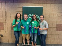 A Cass County team took first place in the senior division of the North Dakota 4-H consumer decision making contest. Pictured, from left, are: Linnea Axtman of Fargo, Nolan Severance of Hunter, Aubrey Delaney of Fargo and Elsa Axtman of Fargo. (NDSU photo)