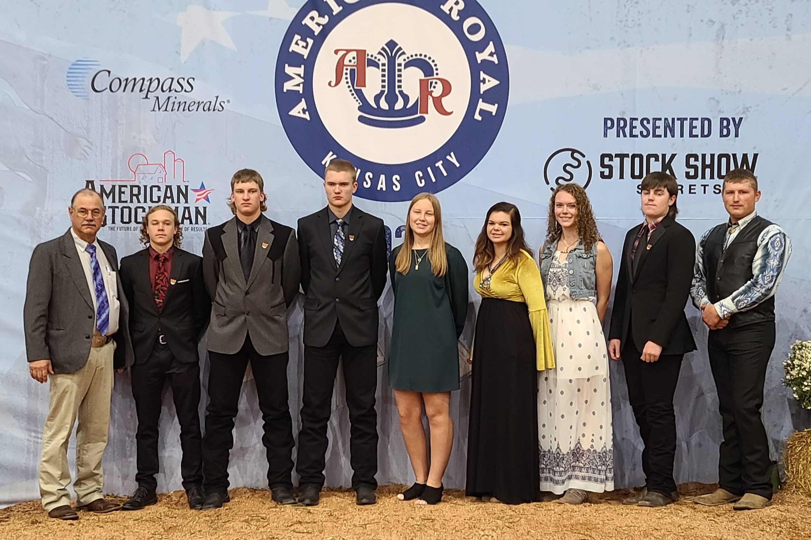 The Stark-Billings 4-H meats judging team placed sixth in the National 4-H Meats Judging Contest. Pictured left to right are Coach Kurt Froelich, NDSU Extension agent, Stark-Billings County; Justin Kathrein; Will Schmidt; Wyatt Dorner; Katie Schmidt; Taylor Downing; Quintavia Polensky; Jess Schulz and Wyatt Schulte, 4-H volunteer coach. (NDSU photo)